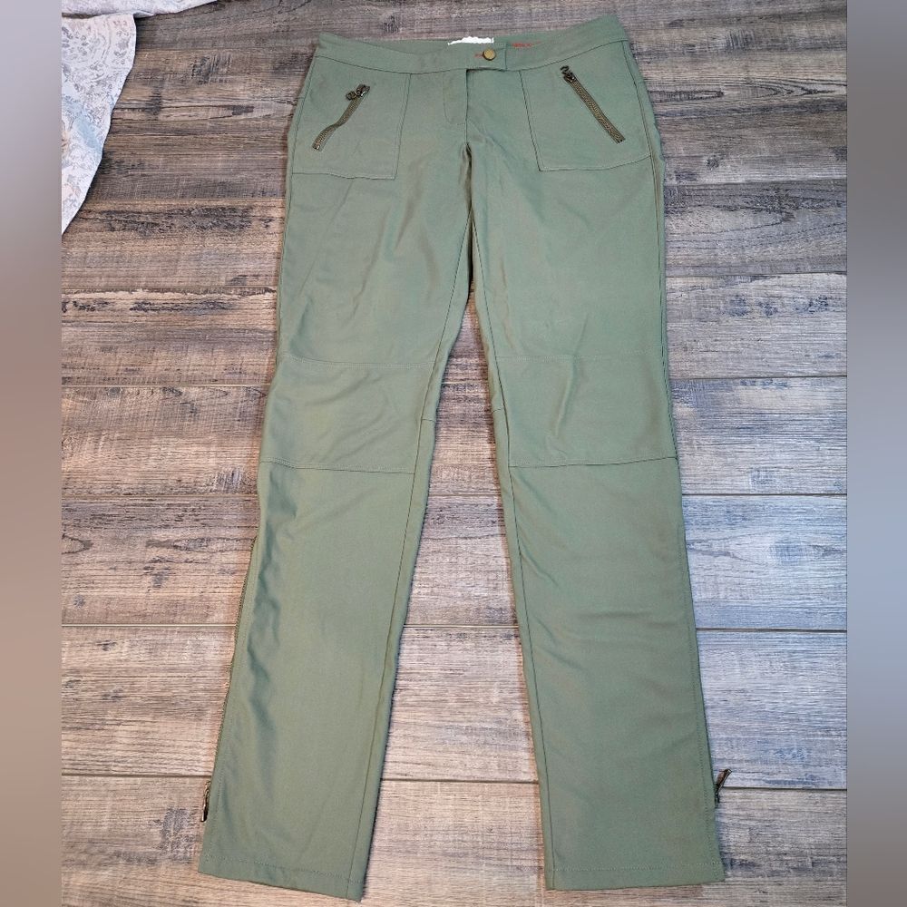 Erin Snow ES soft shell ski pants stretch green chic snow pants snowboard size 8